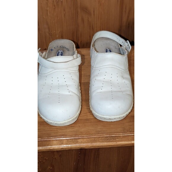Dr Scholls AIR cradle White clogs Sz 7 Slip On Strap Gel Insoles Like Crocs shoe - Picture 3 of 11